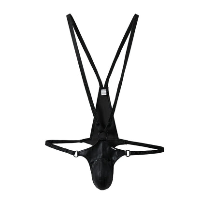 Men's Jockstrap Underwear Sexy Lingerie Harness Chest Bodysuit One-piece Jock with Removable Codpiece Big Bulge Adjustable Size.