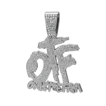 Hip Hop Fashion English Letter OTF Pendant Cuban Chain Necklace,  Suitable For Daily Wear By Men And Women , Rock Party Jewelry