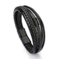 Trendy  Leather Bracelets Men Stainless Steel Multilayer Braided Rope Bracelets For Male Bracelets Jewelry Pulsera Hombre