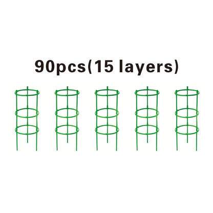 Adjustable Plant Climbing Frame Green Grid 5-15 Layer 30-90cm Lightweight Durable Gardening Stand for Home Garden