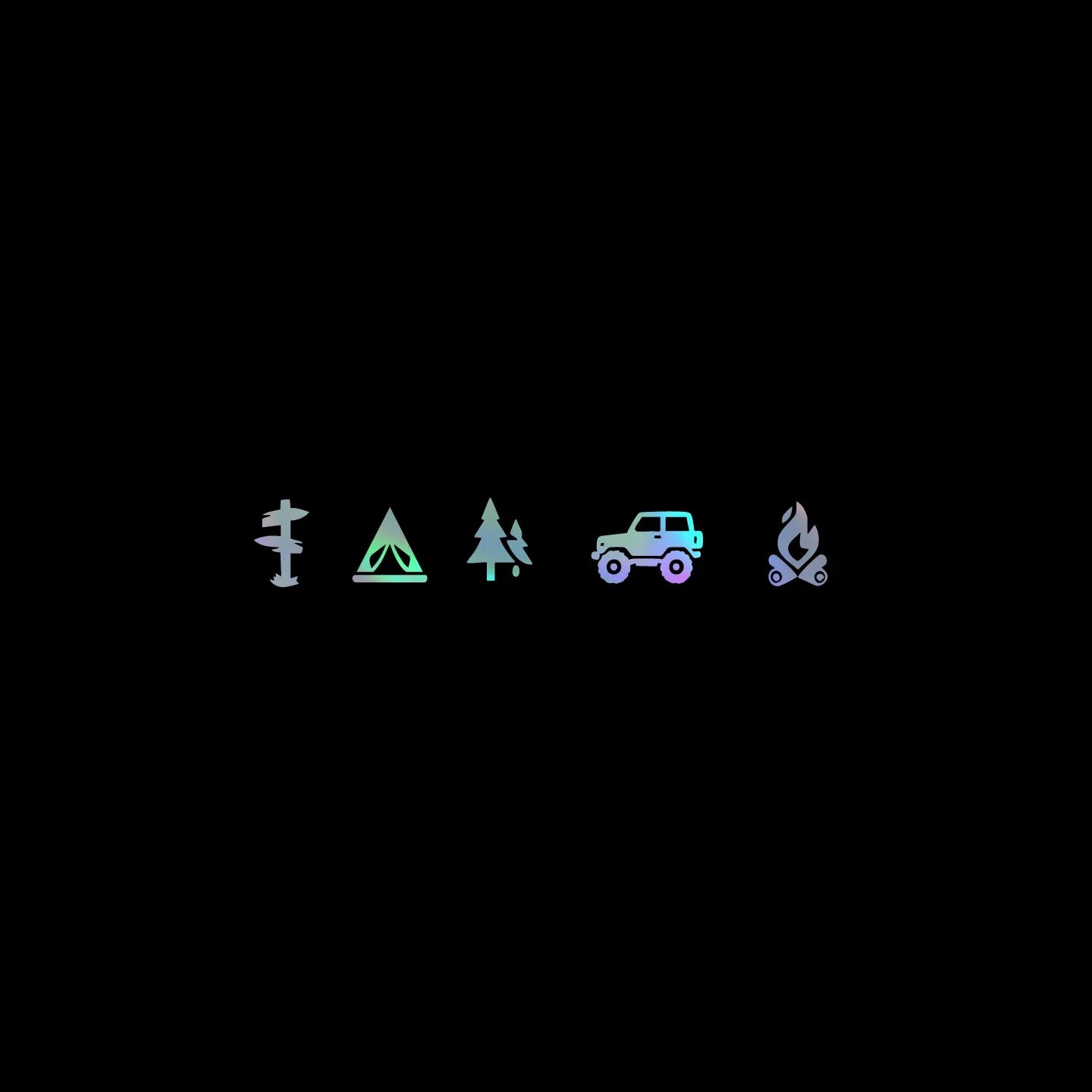 Camping Icons Outdoor Campfire Hiking Die Cut Vinyl Decal Sticker for