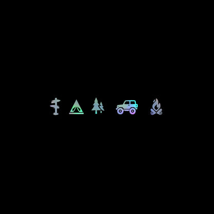 Camping Icons Outdoor Campfire Hiking Die Cut Vinyl Decal Sticker for