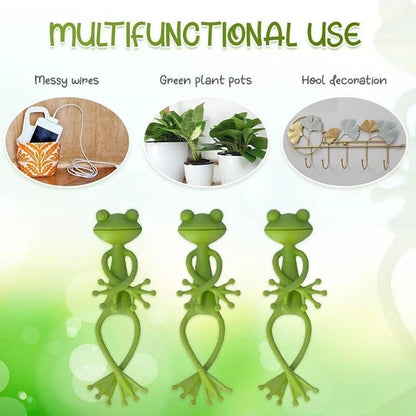 1/3/5pcs Green Frog Shaped Plant Clips DIY Flowers Vines Stem Holder