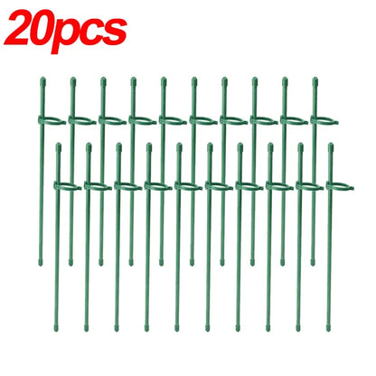 20/5PCS Plant Support Rods Adjustable Plant Stake Orchid Sticks With Clip Flowers Plants Vine Stand Holder Garden Stakes Pole