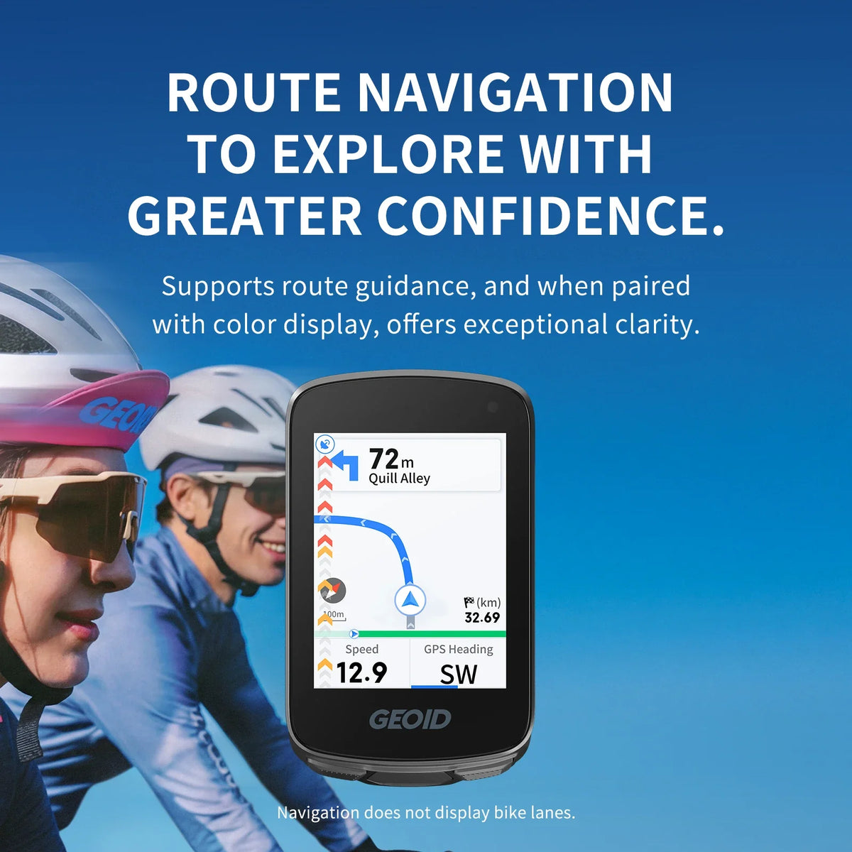 GEOID CC700 GPS Bike Computer 2.8-inch Color Screen Route Navigation Bicycle Speedometer WIFI Waterproof Cycling Odometer