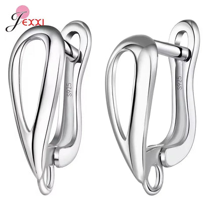 Fashion DIY Cubic Zirconia Earrings Hook Rhinestone 925 Sterling Silver Earring Findings For Handmade Jewelry Accessories