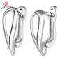Fashion DIY Cubic Zirconia Earrings Hook Rhinestone 925 Sterling Silver Earring Findings For Handmade Jewelry Accessories