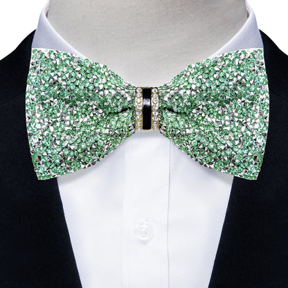 Sparkle Rhinestone Bow Ties for Men Pre-Tied Diamond Sequin Bowtie with Adjustable Length Wedding Party
