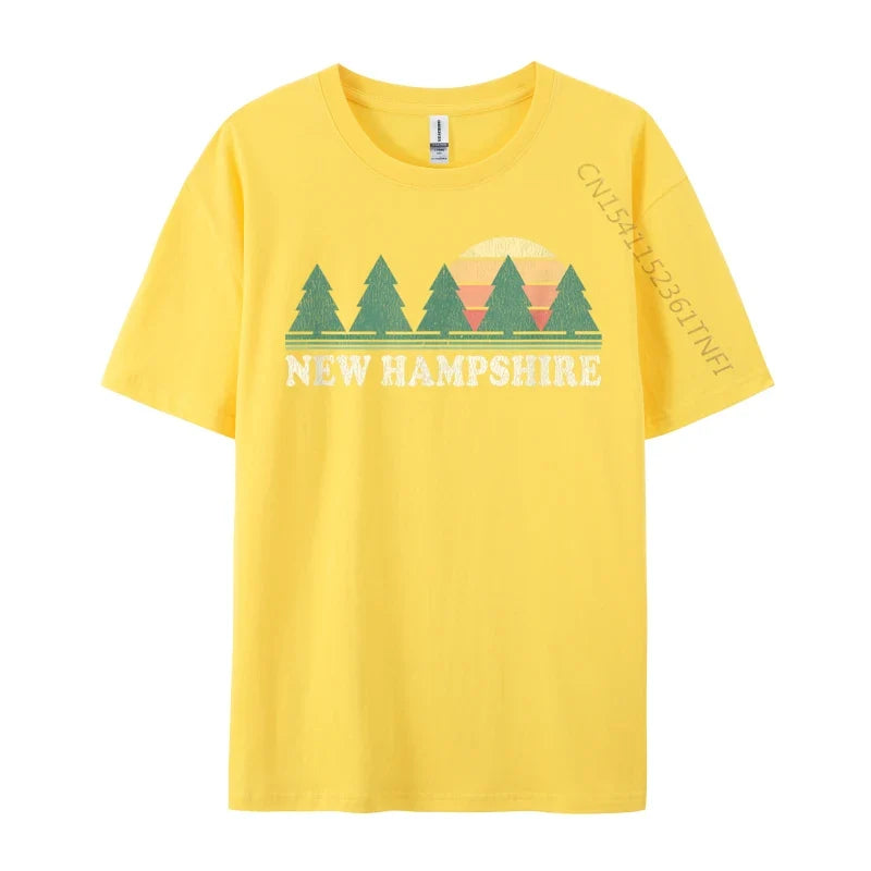 New Hampshire NH Vintage Retro 70s Cosie Men's Fashionable Custom Tees O Neck Pure Cotton Top T-Shirts Casual T-Shirts
