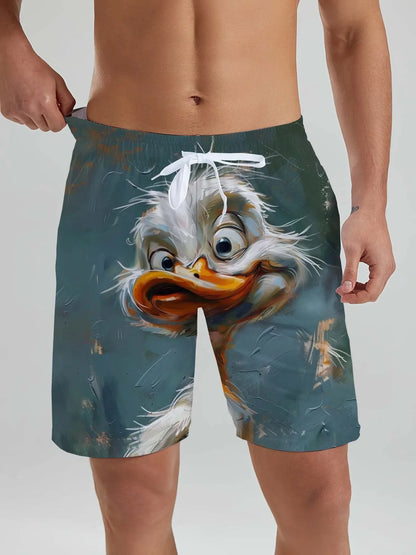 Funny Animal Ducks & sheep pattern men's Beach Shorts 3D Printed men's Shorts Summer Hawaiian Swin Trunks Vacation men's Clothes