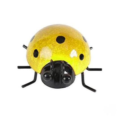 New Arrivals Set of 4 Metal Garden Wall Art Decorative Cute Ladybugs Outdoor Wall Sculptures Metal Ladybug Garden Decorations