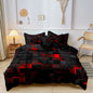 3pcs Luxurious Geometric Grid Plaid Print Soft Comfortable Duvet Cover