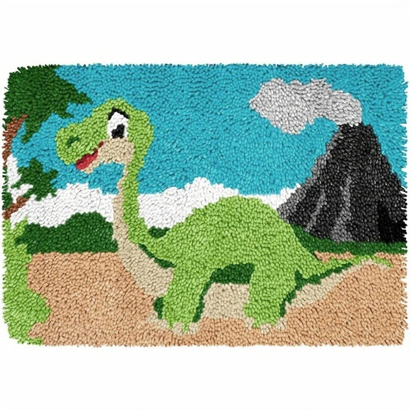 Latch Hook Rug Kit Crochet Carpet DIY Rug Crochet Yarn Kits Fashion Cartoon Pattern Gift Carpet Making Kit for Festival Carpet