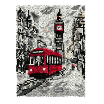 Latch Hook Rug Kit Crochet Carpet DIY Rug Crochet Yarn Kits Fashion Cartoon Pattern Gift Carpet Making Kit for Festival Carpet