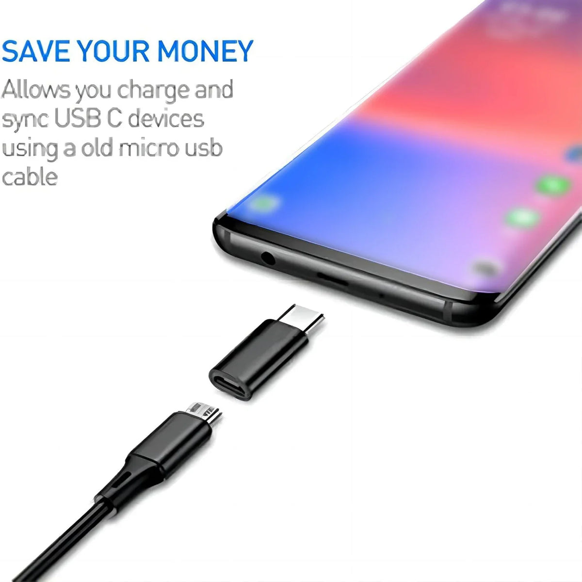 8pcs USB to USB C Adapter, USB Type C Female to USB Adapter, Micro USB