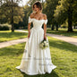 Lakshmigown Minimalist Satin Corset Wedding Dresses 2027 Sexy Women A Line White Bridal Dresses Off Shoulder Customized