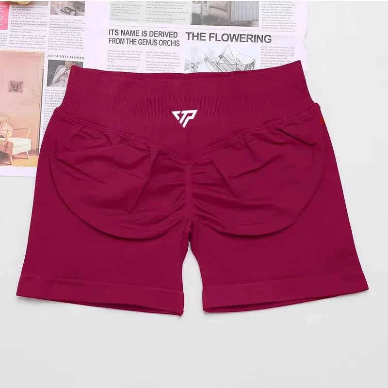 Seamless Silicone Printed Yoga Shorts