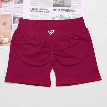 Seamless Silicone Printed Yoga Shorts