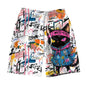 Men's Hawaiian swimming trunks 3D graffiti kitten macaron print shorts quick-drying outdoor leisure sports fashion men's shorts