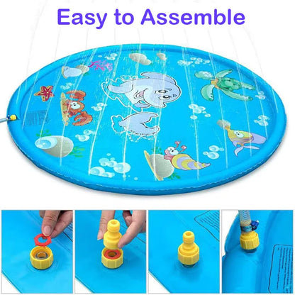 65/100cm Thickened Dog Spray Water Play Mat Cat Playmat Letter Dolphin