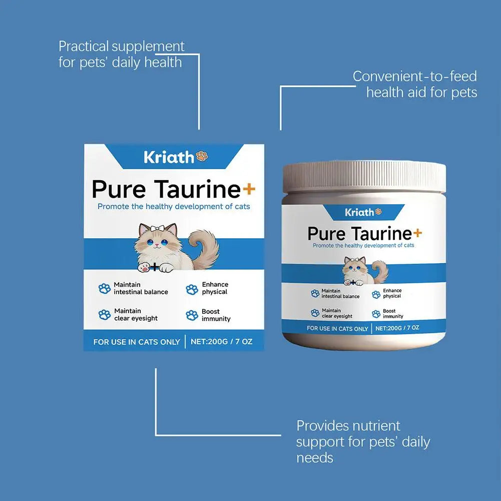 Cat Taurine Powder Eye Heart Health Care Dietary Supplement For Kitten Adult Cats Immune System Support Nutrient Food Additive