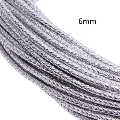 5m 3/4/6mm Braided Leather Cord Rope Strip Thread for DIY Pendant Neck Weaving Bracelet Jewelry Making Supplies Crafts Accessory