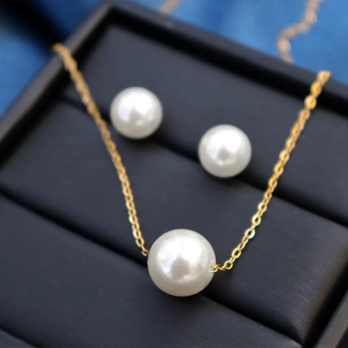 316L Stainless Steel FashionElegant One Pearl Necklace Charms Chain Choker Necklaces & Pendant For Women Jewelry gift