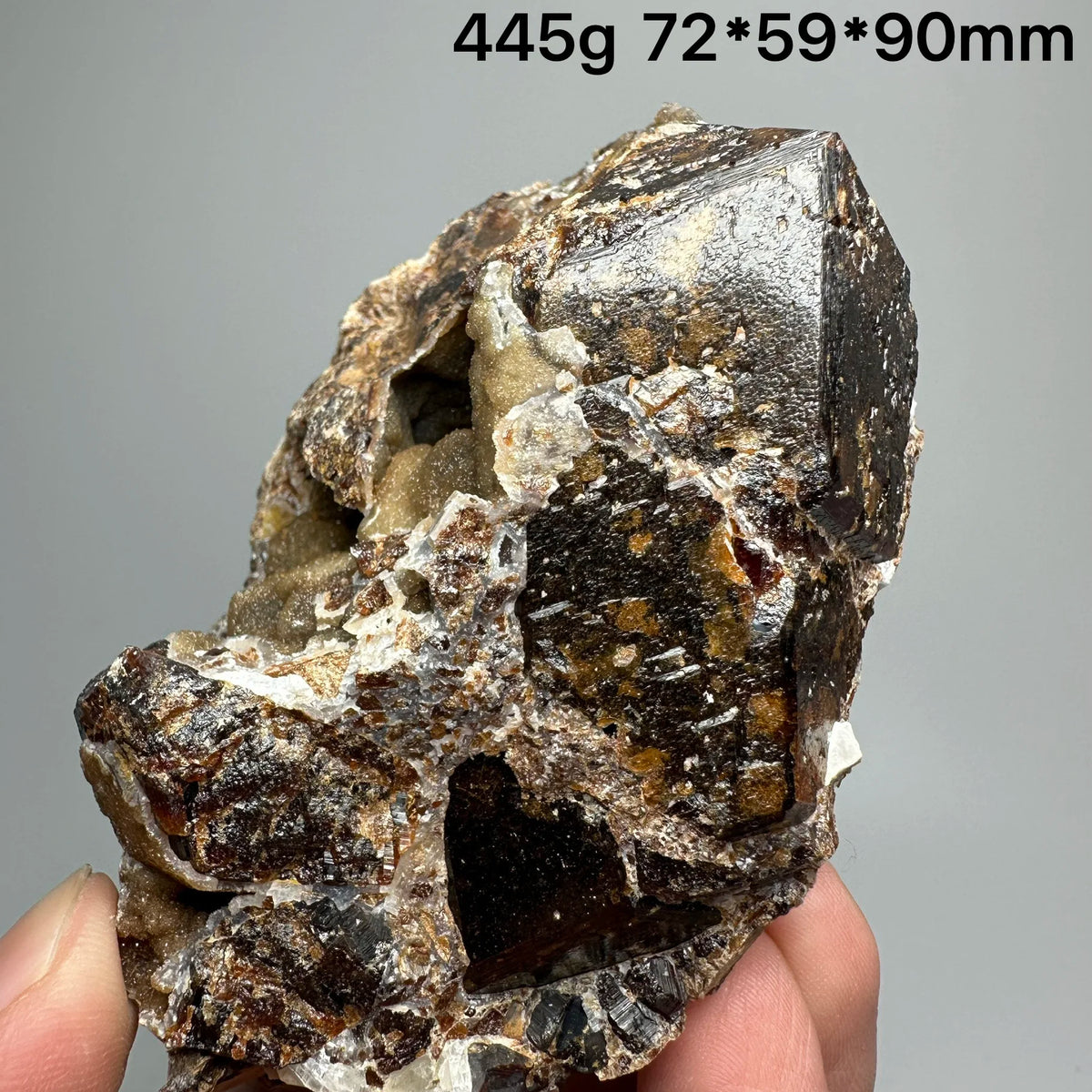 Natural Dark Brown Andradite Garnet Cluster Raw Crystal Mineral Specimen Calcite Matrix Healing Stone Home Decoration