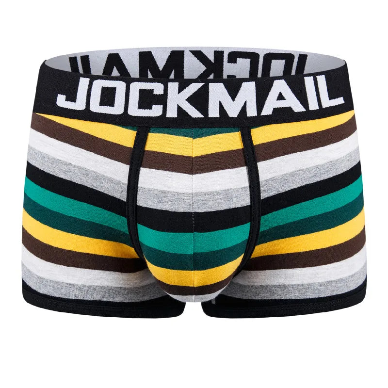 Underwear Men Boxers Shorts Cotton Breathable Cuecas Masculinas Calzoncillos Hombre Slips Underpants Rainbow Stripes Night Wear