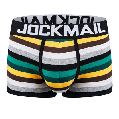 Underwear Men Boxers Shorts Cotton Breathable Cuecas Masculinas Calzoncillos Hombre Slips Underpants Rainbow Stripes Night Wear