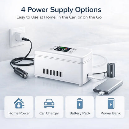 Portable Insulin Cooler Box 0-18°C Mini Fridge USB Rechargeable Travel Case with LCD Display 10200mAh