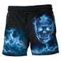 Harajuku Skull Graphic Beach Shorts Hawaiian Male Boardshorts Goth Skeleton Flower Bermudas Hip Hop Short Pants For Men Trousers