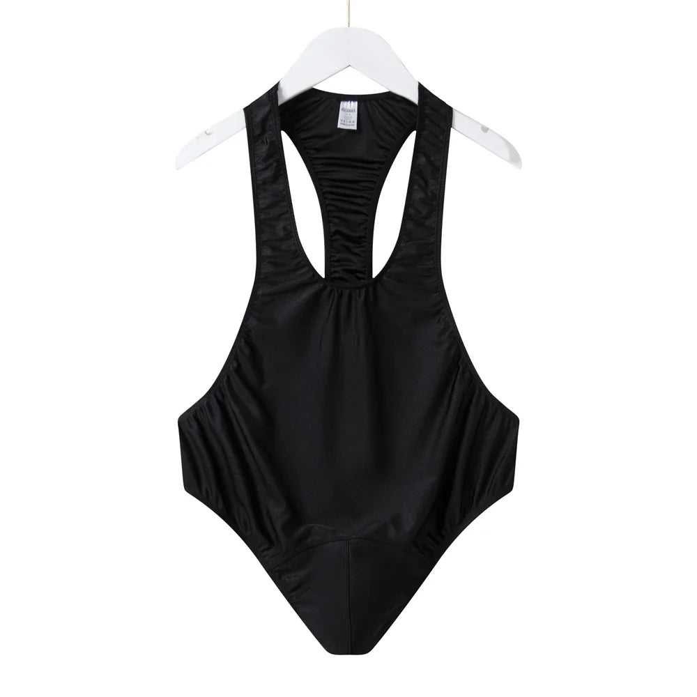 Men Sexy Leotard Underwear Bodysuit Strap Thong Elastic Bondage Jockstrap Harness Halter Neck One-Piece Costume  gay underwear