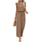 Crew Neck Top And Wide Leg Pants Set Fashionable Womens Summer Lounge Set Street Style Matching Outfit Relaxed Fit Vacation Suit