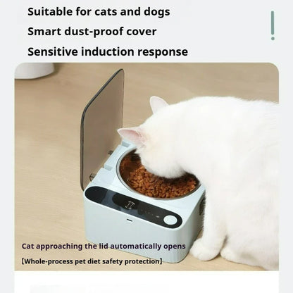The latest smart cat bowl automatic induction opening lid ABS dustproof, insect-proof and moisture-proof pet products