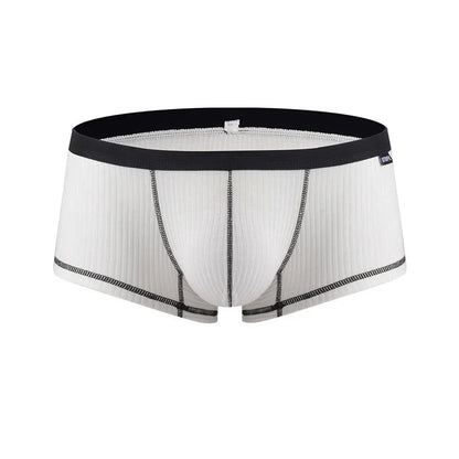 Men's Underwear Personalized Design Low Waist Boxers Pack Breathable Single Layer U Convex Pouch Boxershorts Men