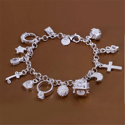 925 Sterling Silver Valentine Gift Charm Color Jewelry Fashion