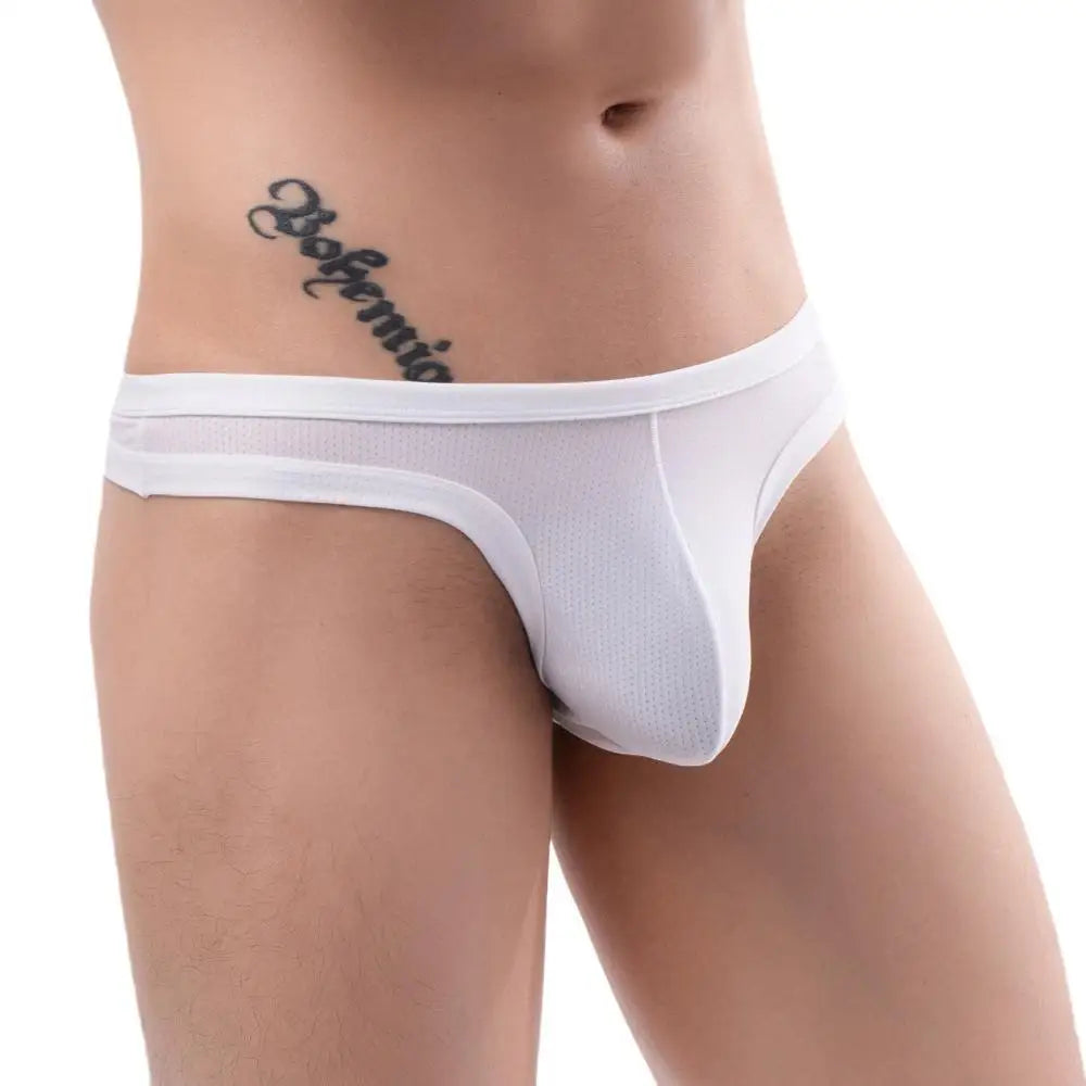Men's Underwear Breathable T-Back Sexy Thongs G-String Big Penis Pouch Thong Panties Male Lingerie Underpants Briefs