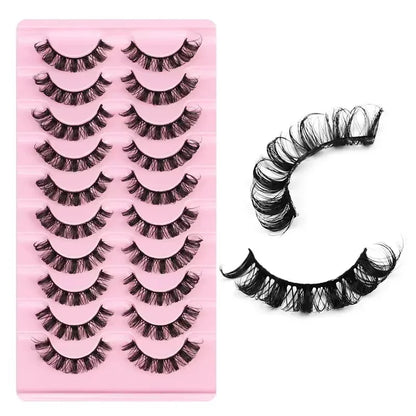 10Pairs 3D Mink Lashes Russian Strip Lash Dramatic False Eyelashes Faux Cils Makeup Fake Eyelash Extension Maquiagem