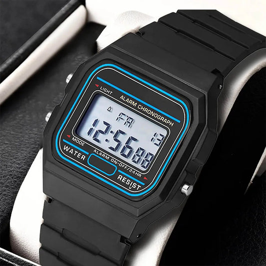 Men's LED Digital Military Watch – Silicone Sport Watch for Men, Vintage Digital Wristwatch with LED Display