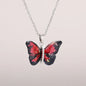 Huitan Aesthetic Butterfly Pendant Necklace for Women Silver Color/Gold Color Inlaid Shiny CZ Fashion Party Accessories Jewelry