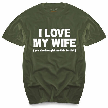 I LOVE MY WIFE FUNNY PRINTED MENS T SHIRT HUSBAND DAD GIFT IDEA NOVELTY WEDDING men's top tees