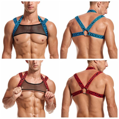 Man Harness Sissy Fetish Man Rave Costumes Lingerie Sexy Men Strap Shoulder Bondage Chest  Elastic Belt Erotic Hombre Hollow