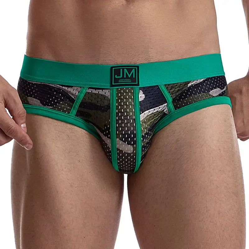 Man's Underwear Briefs Underpants Nylon Low-rise Mesh Breathable Camouflage Men's Briefs Swimwear Shorts