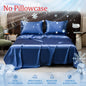 Summer Cooling Bed Sheet Breathable Comfortable Cooling Blanket Ice Silk Fabric Solid Color Flat Sheet Luxury Bedding Sheet