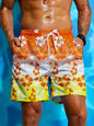 Men's High-Tech 3D Printed Aloha Shorts - Realistic Jungle Foliage & Exotic Hibiscus Designs for Poolside & Streetwear