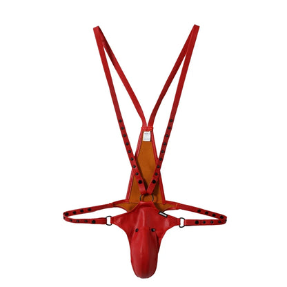 Men's Jockstrap Underwear Sexy Lingerie Harness Chest Bodysuit One-piece Jock with Removable Codpiece Big Bulge Adjustable Size.