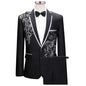 (jacket+pants) Men Fashion Wedding Banquet Party Flower Suits Singer