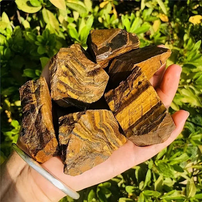 1pc Natural Large Rough Tiger Eyes Stone Raw Crystal Mineral Specimen Gemstone For Chakra Home Fish Tank DecoFlower Pot Ornament