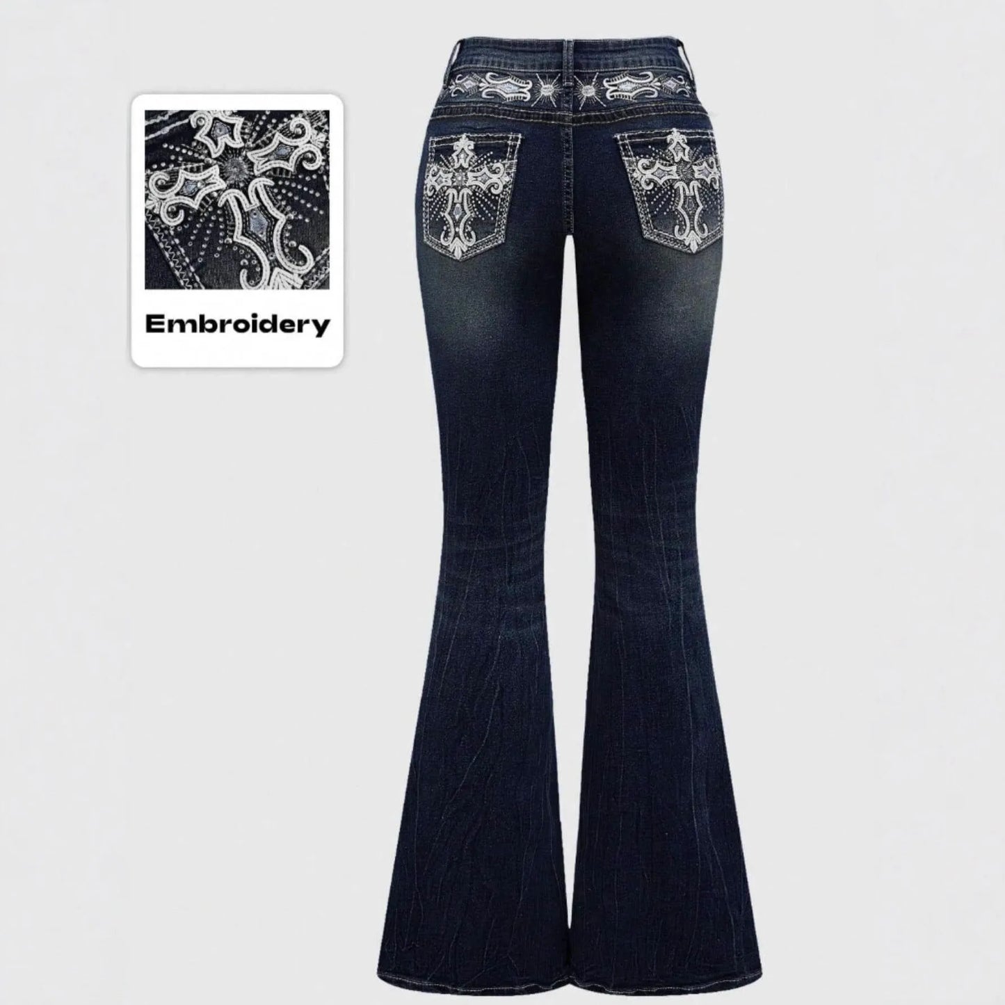 2026trendy Y2K Style Flare Jeans for Women Dark Wash Skinny Fit with